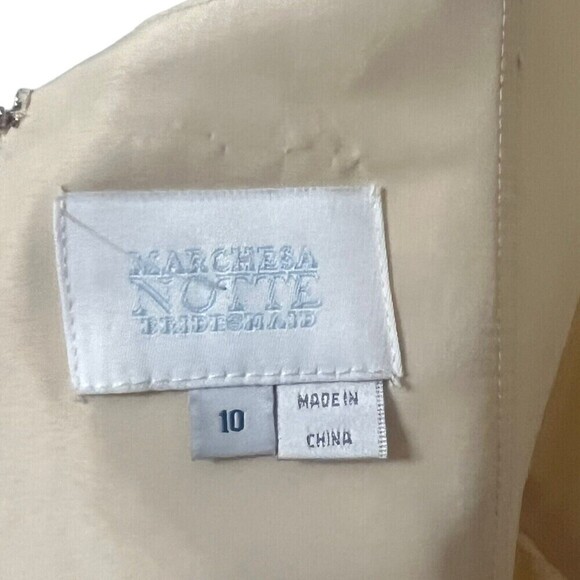 Marchesa Notte Cosenza One Shoulder Chiffon Gown Dress Women’s Size 10 Flawed - Picture 9 of 14